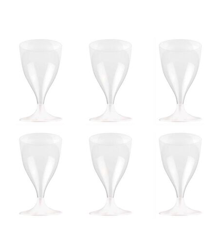 Lot de 6 Verres à Vin Réutilisable Plastique 18cl Transparent
