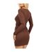 Robe Courte Manches Longues Femme Taupe Brave Soul-3