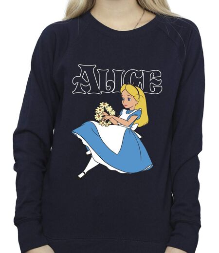 Disney - Sweat ALICE IN WONDERLAND FLOWERS - Femme (Bleu marine) - UTBI5652