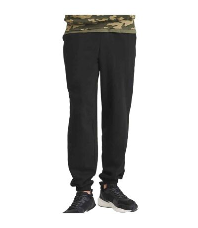 Mens College Cuffed Ankle Jogging Bottoms Deep Black Awdis