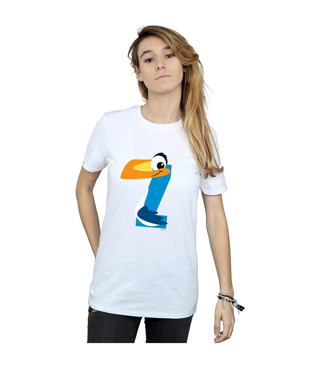 Disney Femme/Les femmes Alphabet Z Is For Zazu Cotton Boyfriend T-Shirt (Blanc) - UTBI29029-2