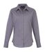 Premier Womens/Ladies Poplin Long Sleeve Blouse / Plain Work Shirt (Steel) - UTRW1090