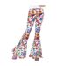 Womens/ladies groovy flared hem trousers multicoloured Smiffys-1