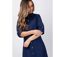 Robe chemise col tailleur CLAUDINE unie bleu marine Coton Du Monde-5