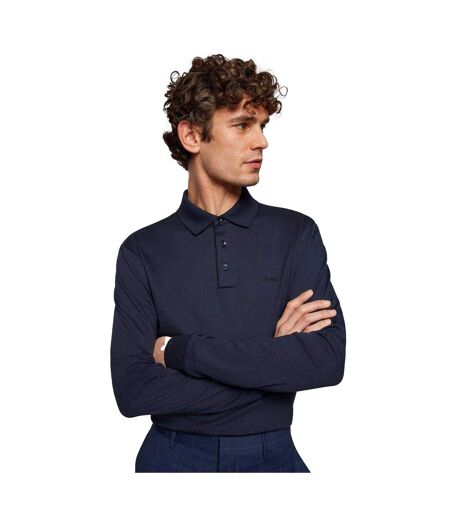 Polo Manches Longues Pado Homme Bleu Marine Boss