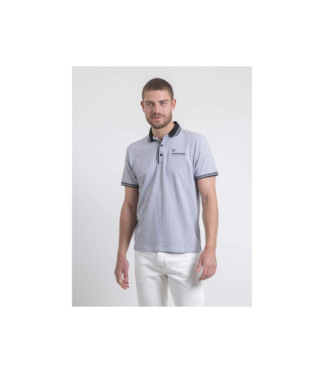 Polo manches courtes pur coton motifs PIROULIO-1