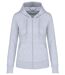 Sweat à capuche zippé écoresponsable - femme - K4031 - gris chiné