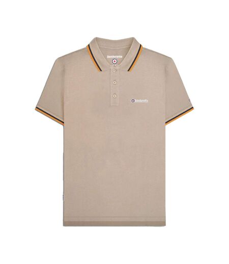 Polo Homme Marron Clair Blanc Bleu Marine Abricot Lambretta