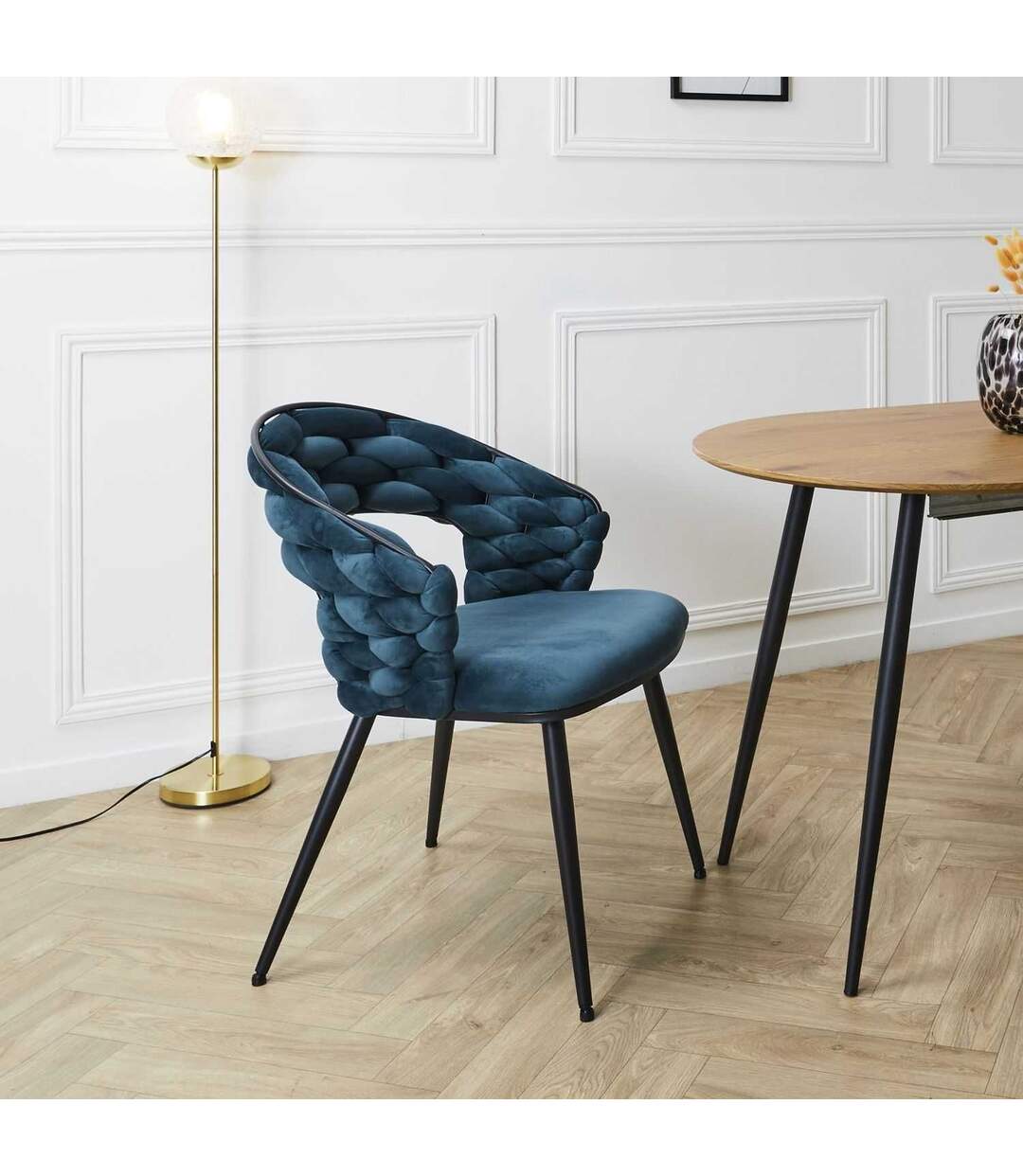 Lot de 2 chaises assise tressée LUND-2