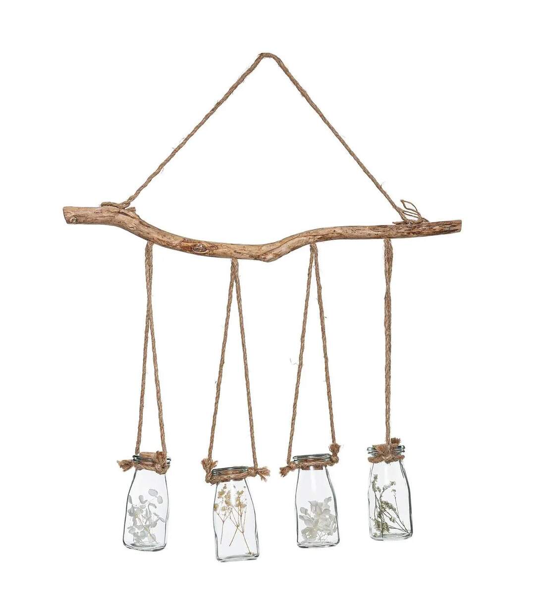 Suspension Murale 4 Fleurs Séchées 53cm Naturel-1