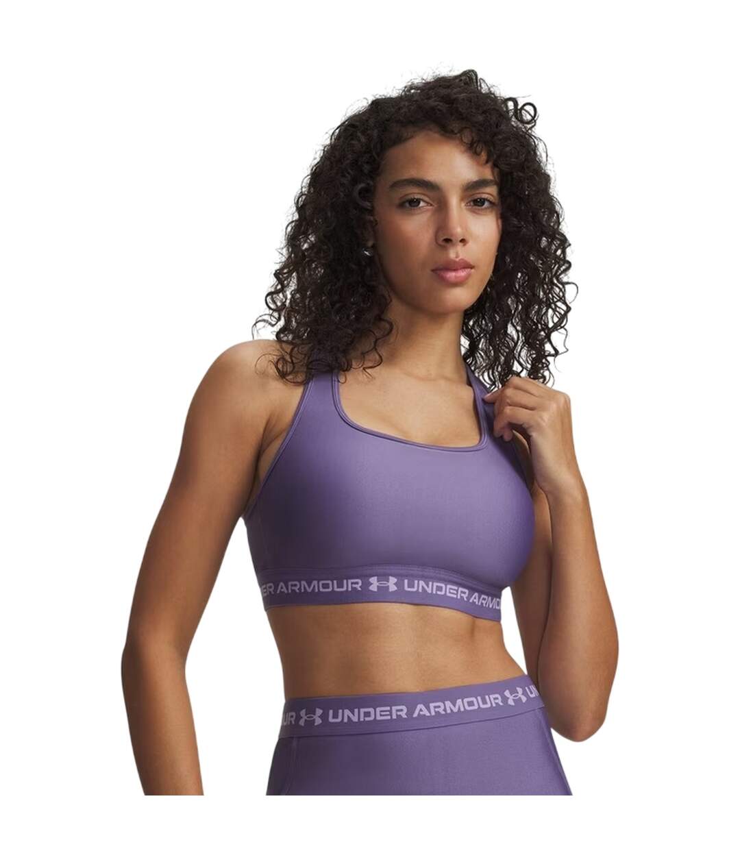 Womens/ladies Medium Impact Sports Bra Purple Under Armour-1