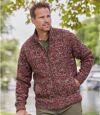Men's Red Sherpa-Lined Knitted Jacket - Full Zip Atlas For Men