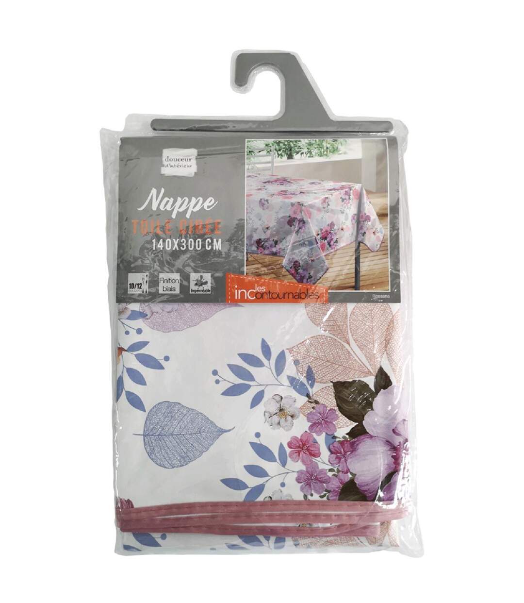 Nappe Toile Cirée Rossana 140x300cm Rose-2