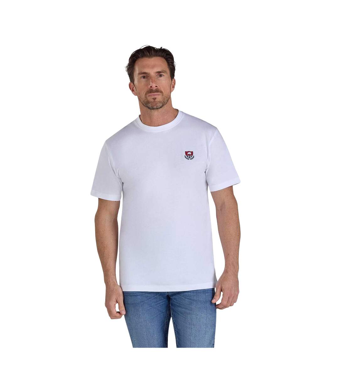 Mens Crest T-shirt White Raging Bull-2
