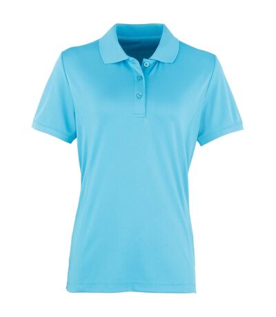 Premier Womens/Ladies Coolchecker Short Sleeve Pique Polo T-Shirt (Turquoise) - UTRW4402