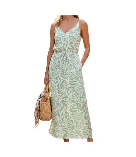 Robe verte/beige femme vero moda easy joy