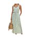 Robe verte/beige femme vero moda easy joy-1