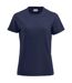 T-shirt Premium Femme Bleu Marine Foncé Clique-1