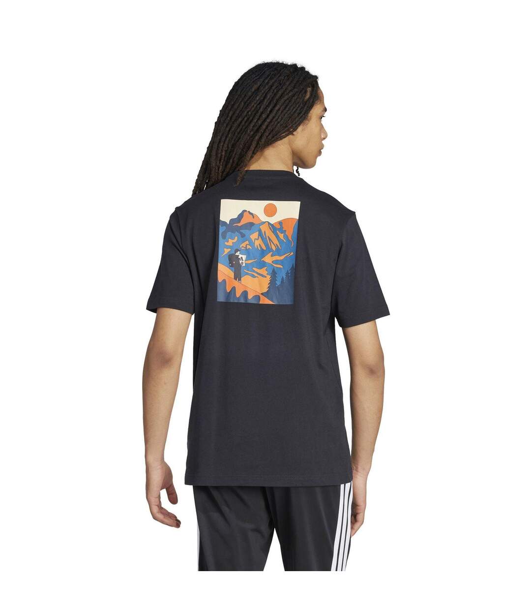 T-shirt Motif/style Logo Homme Violet Sombre Adidas-3