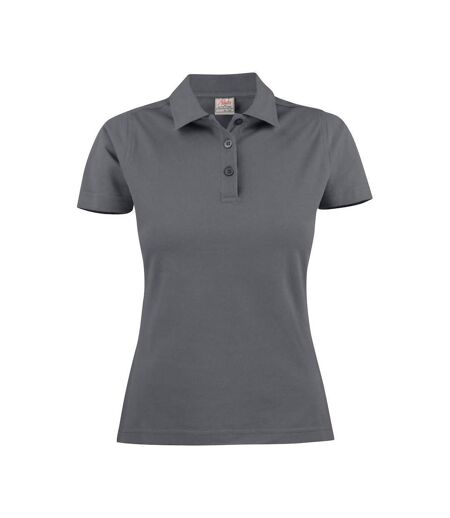 Womens/ladies Surf Polo Shirt Steel Grey Printer