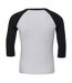 Canvas - T-shirt de baseball à manches 3/4 - Homme (Noir/blanc) - UTBC1332