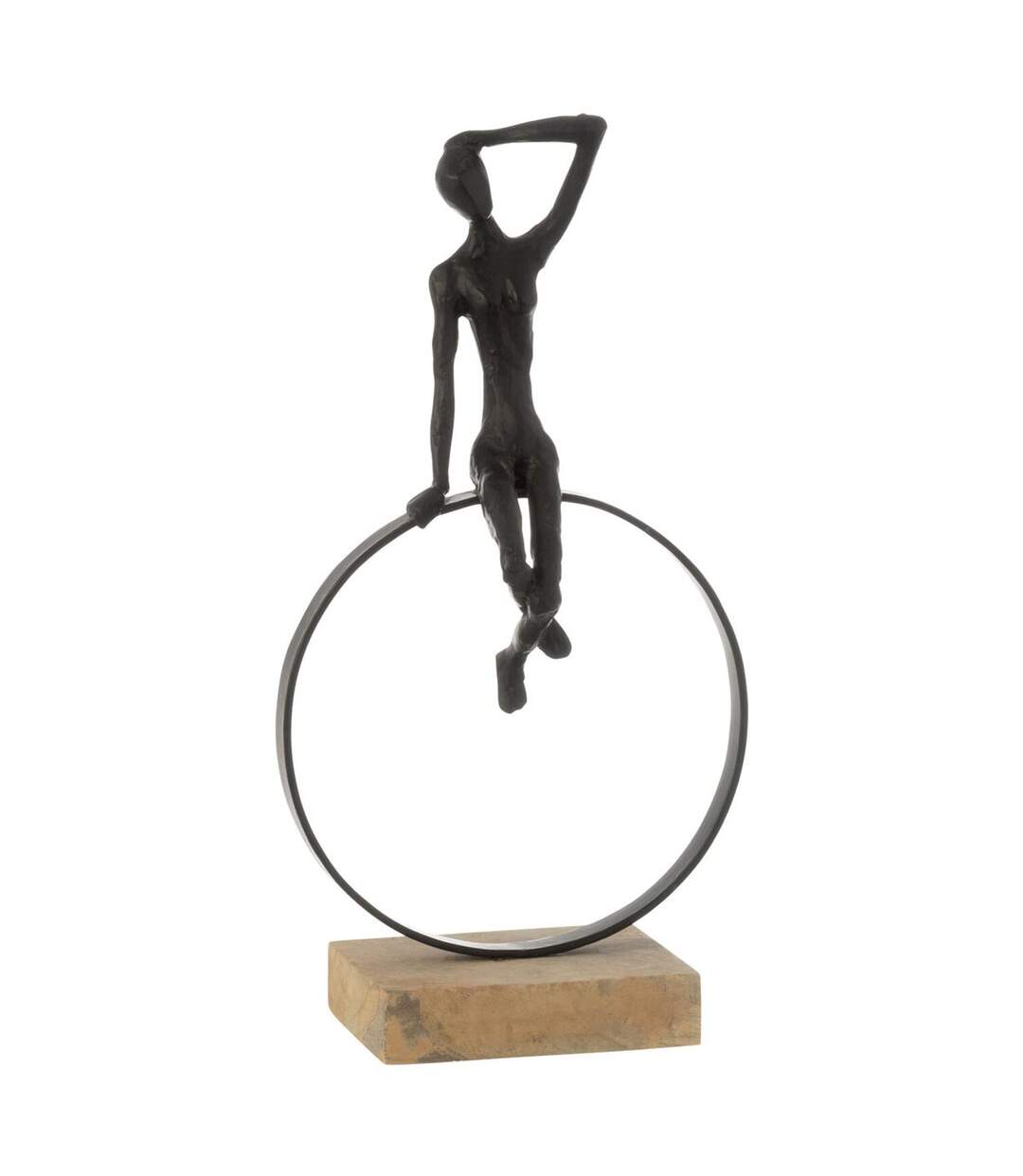 Statuette Déco Homme Anneau 40cm Noir-1