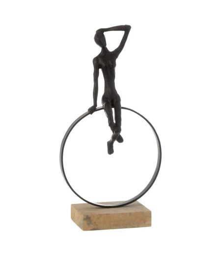 Statuette Déco Homme Anneau 40cm Noir