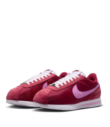 Womens/ladies Cortez Suede Trainers Red Pink Nike