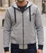 AXXANO AH1169M — Sweat à capuche marine et écru : le confort texturé 100% coton-1