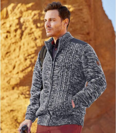 Pletený sveter na zips