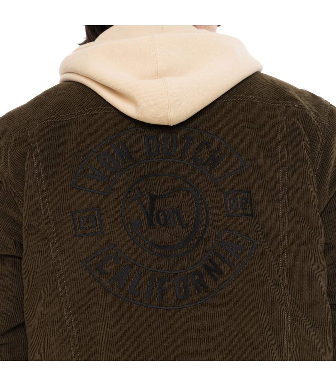 Veste homme en velours côtelé doublée Sherpa et broderie dos Jams Vondutch-4