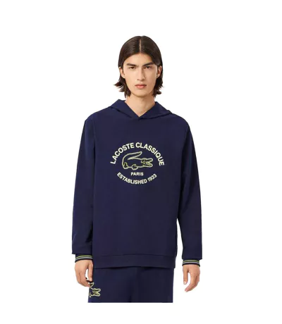 Sweat À Capuche Détente Homme Bleu Marine Lacoste