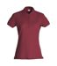 Womens/ladies Plain Polo Shirt Burgundy Clique-1