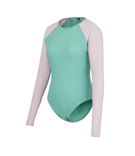 Maillot De Bain 1 Pièce Manches Longues Femme Rose Vert SoulCal