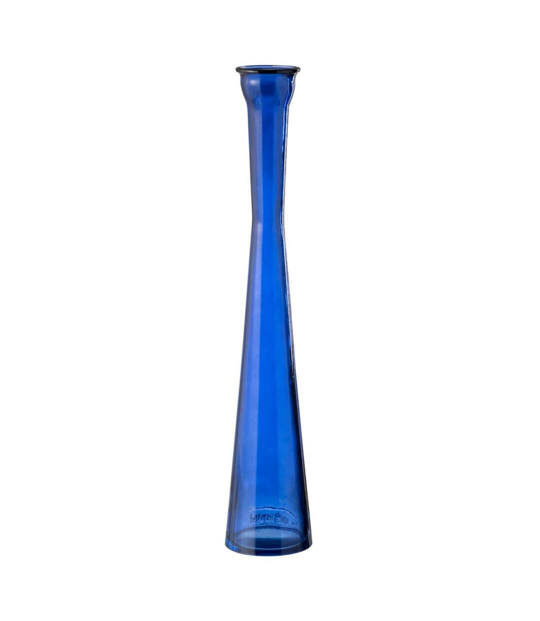 Vase Tube en Verre Stripe 51cm Bleu-1