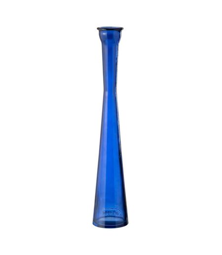 Vase Tube en Verre Stripe 51cm Bleu
