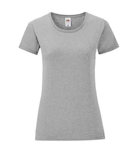 T-shirt Iconic Femme Gris Clair Chiné Fruit Of The Loom