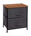 Table de chevet à 2 Tiroirs - H. 51 cm - Gris foncé-1
