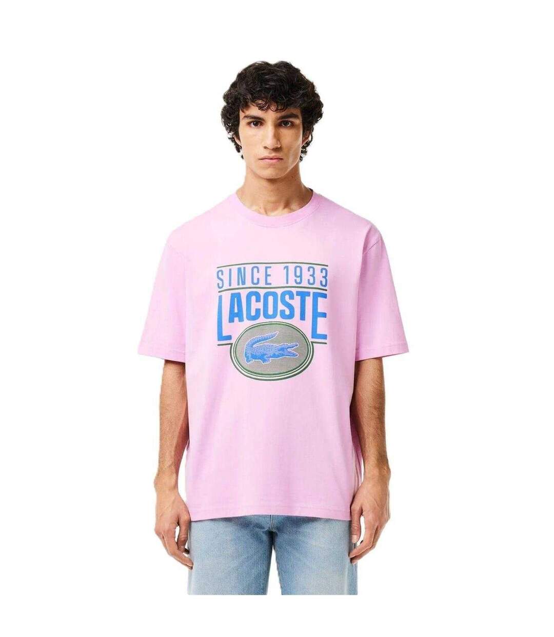 T-shirt Motif/style Logo Homme Rose Lacoste-1