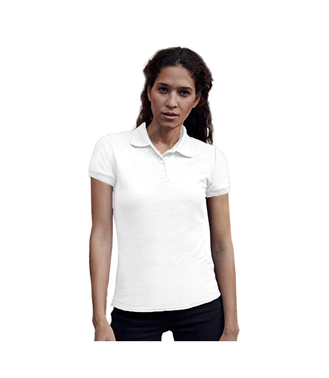 Polo femme blanc Fruit of the Loom