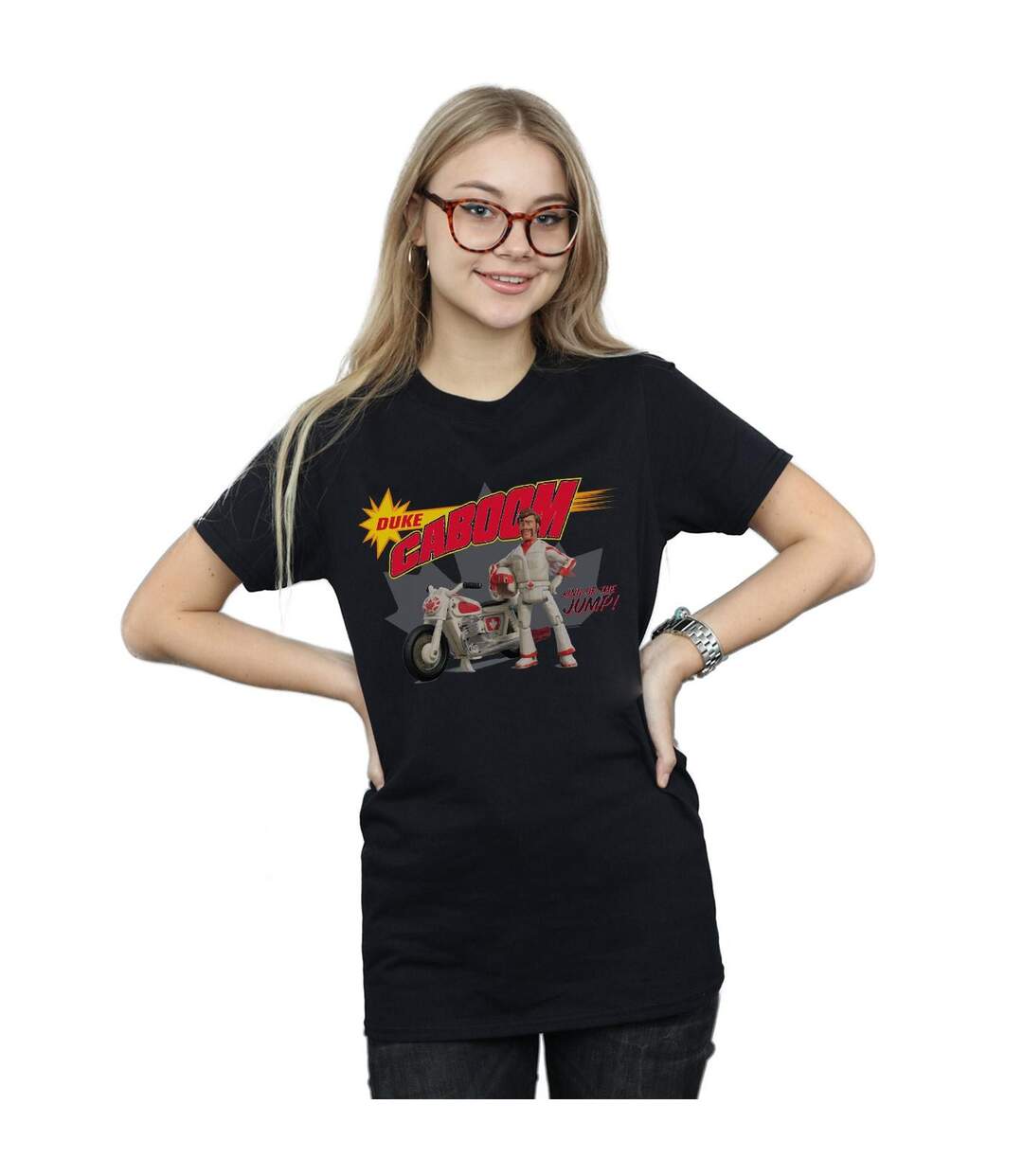 Disney Womens/Ladies Toy Story 4 Duke Caboom King Of The Jump Cotton Boyfriend T-Shirt (Noir) - UTBI46983-2