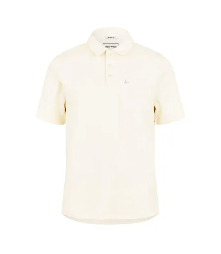 Mens Textured Regular Short-sleeved Polo Shirt White Jack Wills