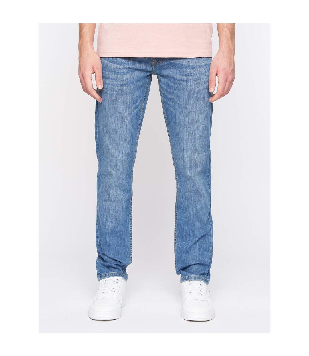 Jean Arles Homme Bleu Clair Délavé Crosshatch-1