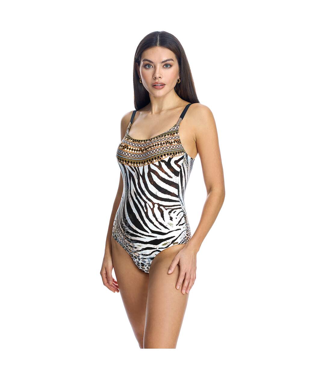 Women's round neckline swimsuit W240181-1