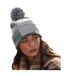 Bonnet snowstar adulte gris chiné / noir Beechfield