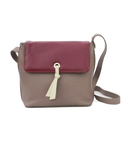 Eastern Counties Leather Womens/Ladies Zada Leather Purse (Taupe/Burgundy) (One Size) - UTEL420