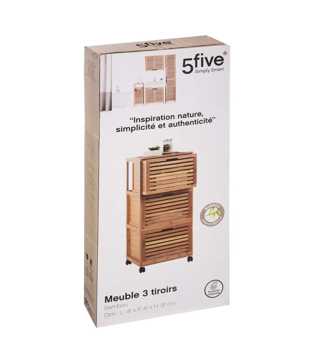 Meuble Sicela en bambou 3 tiroirs - Bois-3