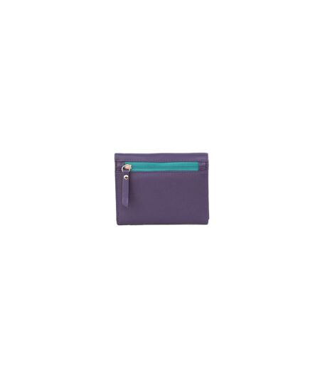 Eastern Counties Leather Femme/Ladies Isobel - Porte-monnaie à fermeture éclair contrastée (Violet/Turquoise) (One size) - UTEL353