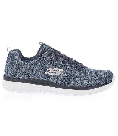 Womens/ladies graceful twisted fortune trainers navy Skechers