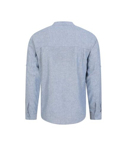 Mountain Warehouse Mens Lowe Linen Blend Grandad Collar Shirt (Blue)